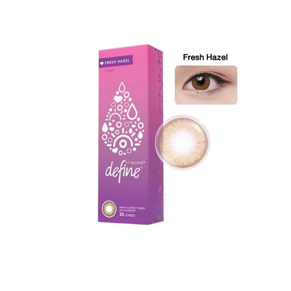 Acuvue 1 Day Define สี FRESH HAZEL รายวัน คอนแทคเลนส์สี จำนวน 30 ชิ้น/กล่อง