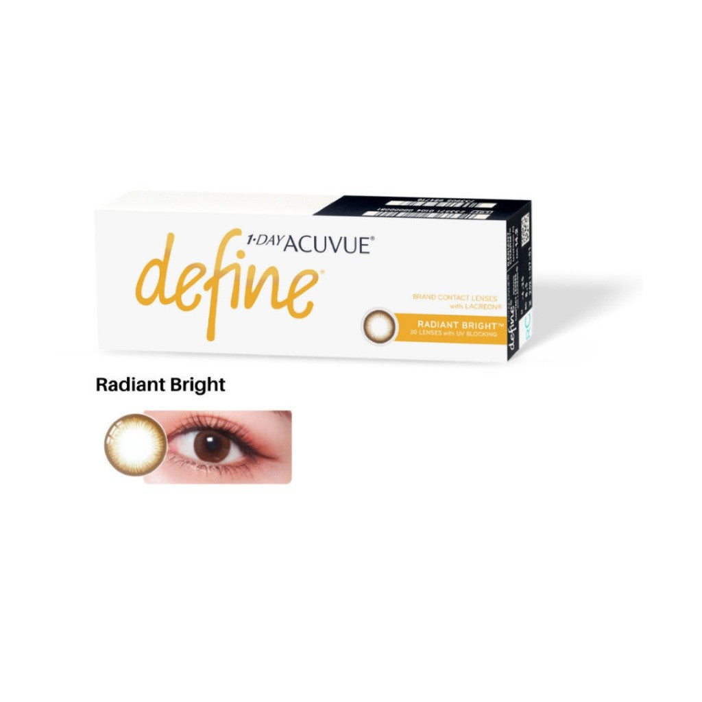 Acuvue 1 Day DefineสีRadiantBright รายวัน คอนแทคเลนส์สี จำนวน 30 ชิ้น /กล่อง